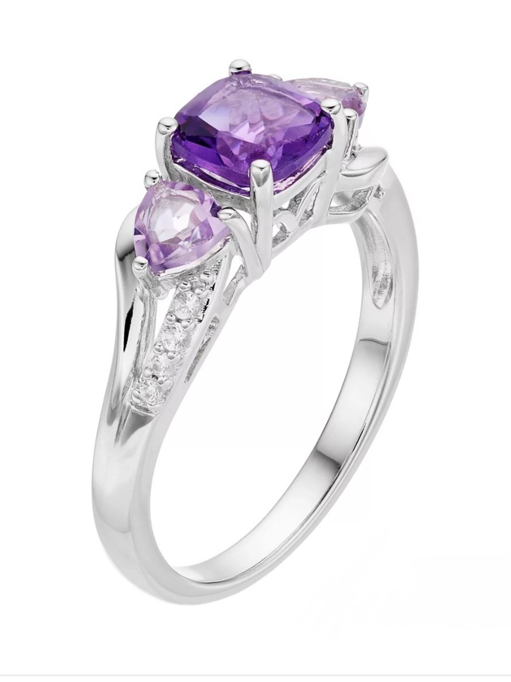 Sterling Silver Amethyst & Rose de France Amethyst
Ring